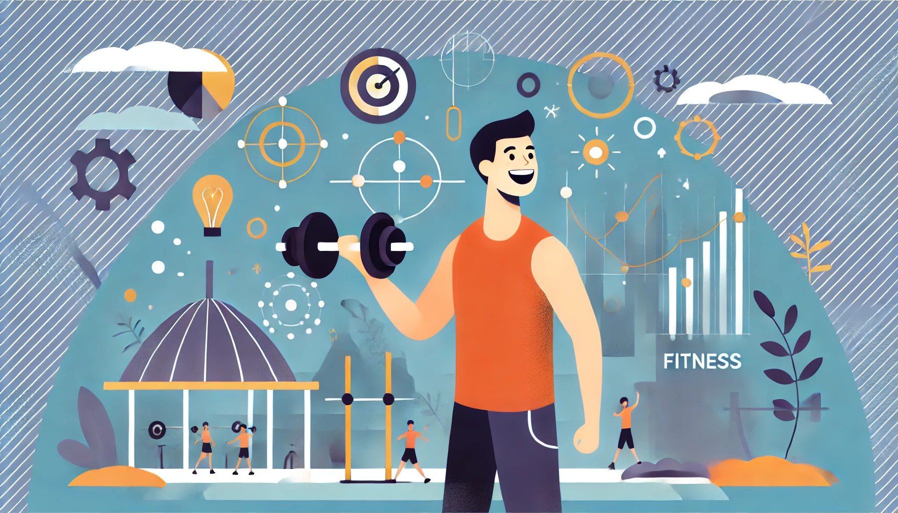 DALL·E 2025 03 12 15.39.45 Uma imagem acolhedora e energética para a página inicial de um blog de musculação. O design apresenta um ambiente de academia iluminado e motivador, c