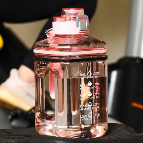 Garrafa de agua 2 litros transparente rosa