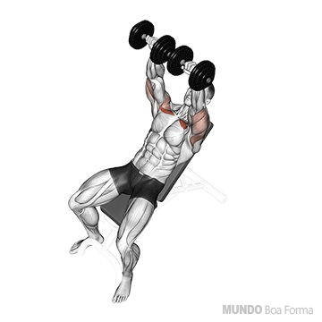 supino-inclinado-com-halteres Treino de Peito Completo Estilo Old School